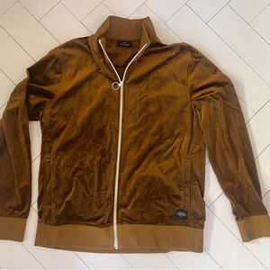 Scotch & Soda Rusty Tan Velvet Zip Jacket XL | Velour Track Style